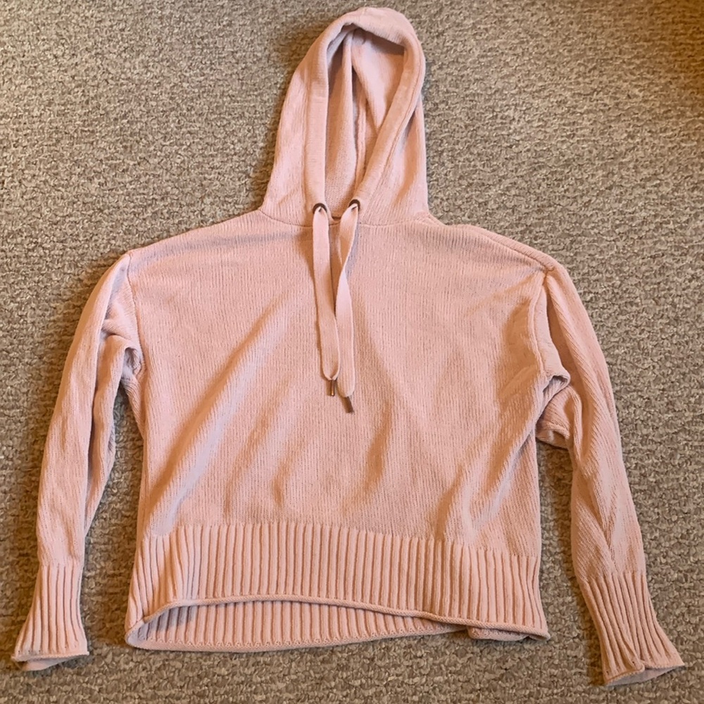 Pale pink knit coverup sweatshirt